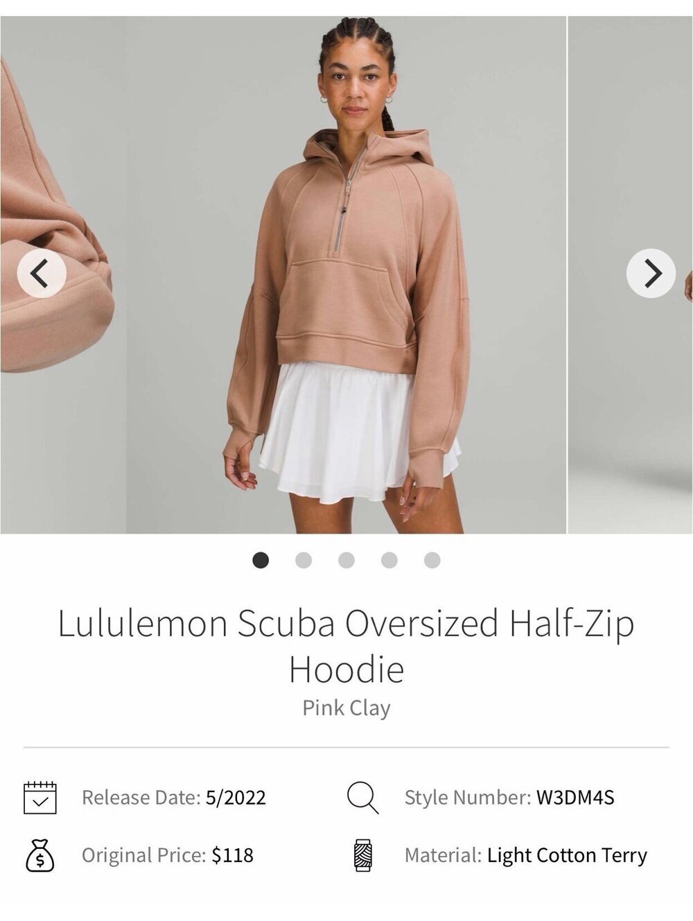 Lululemon Scuba Oversized Half-Zip Hoodie Pink Clay size M/L. $118 retail. EUC. - Picture 5 of 6